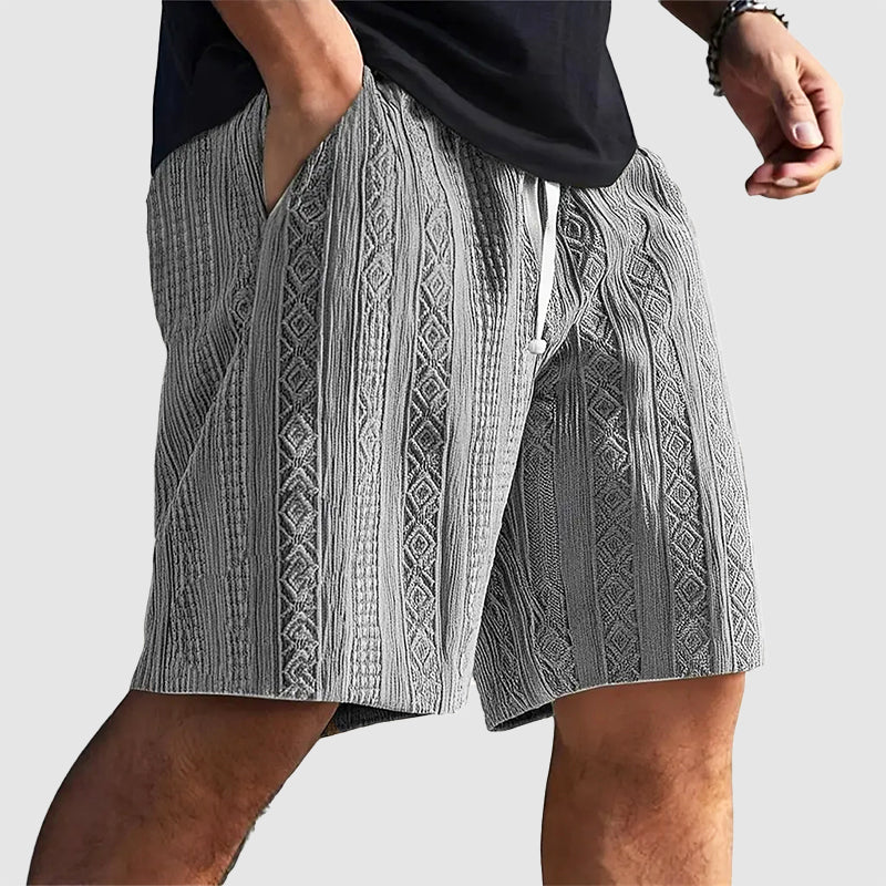Brady - Men's Geometric Knit Drawstring Shorts