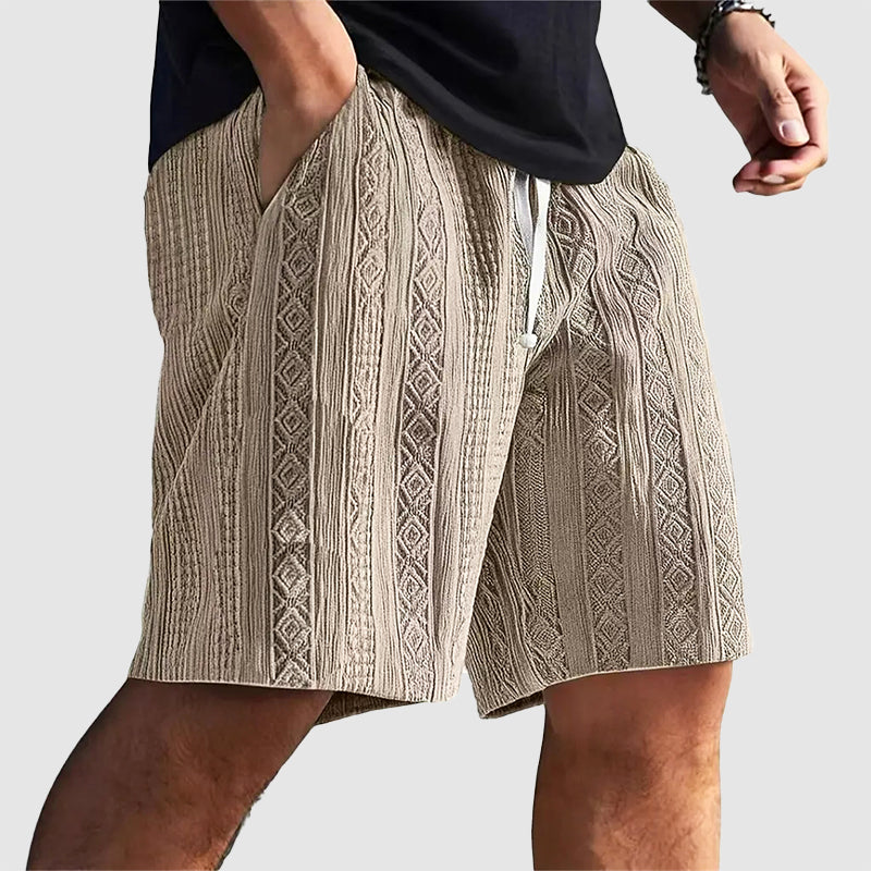 Brady - Men's Geometric Knit Drawstring Shorts