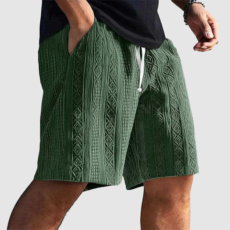 Brady - Men's Geometric Knit Drawstring Shorts