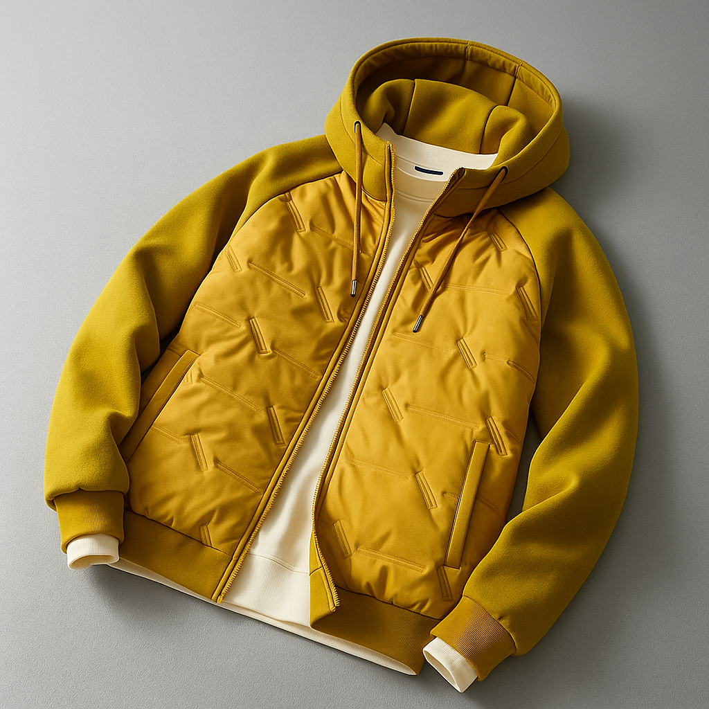 Brennan - Men's Quilted Puffer Jacket with Drawstring Hood