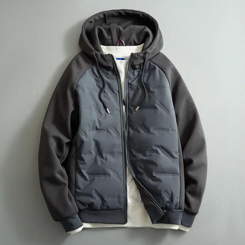 Brennan - Men's Quilted Puffer Jacket with Drawstring Hood