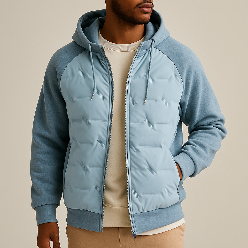 Brennan - Men's Quilted Puffer Jacket with Drawstring Hood