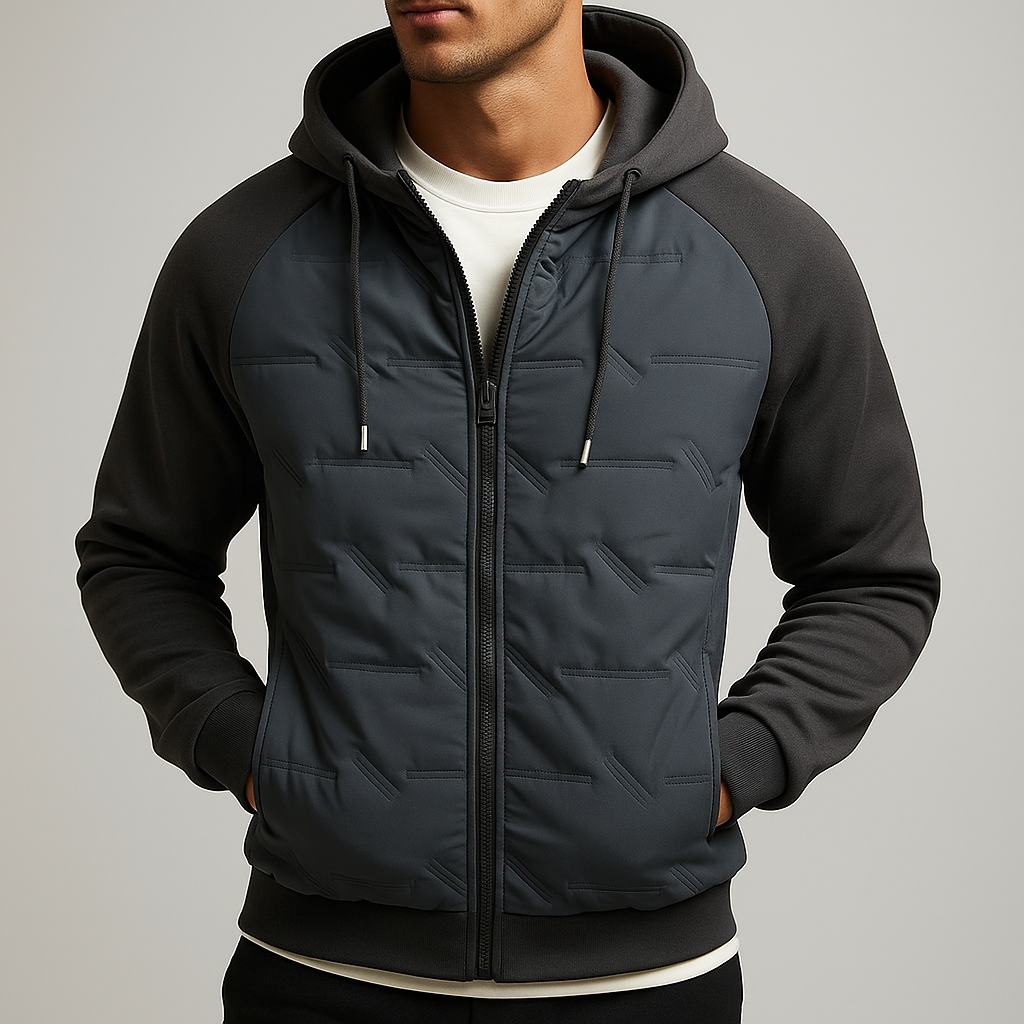 Brennan - Men's Quilted Puffer Jacket with Drawstring Hood