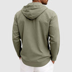 Bryan - Men’s Linen Hooded Button-Up Shirt