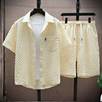 Bryan - Men’s Modern Geometric Jacquard Two-Piece Set