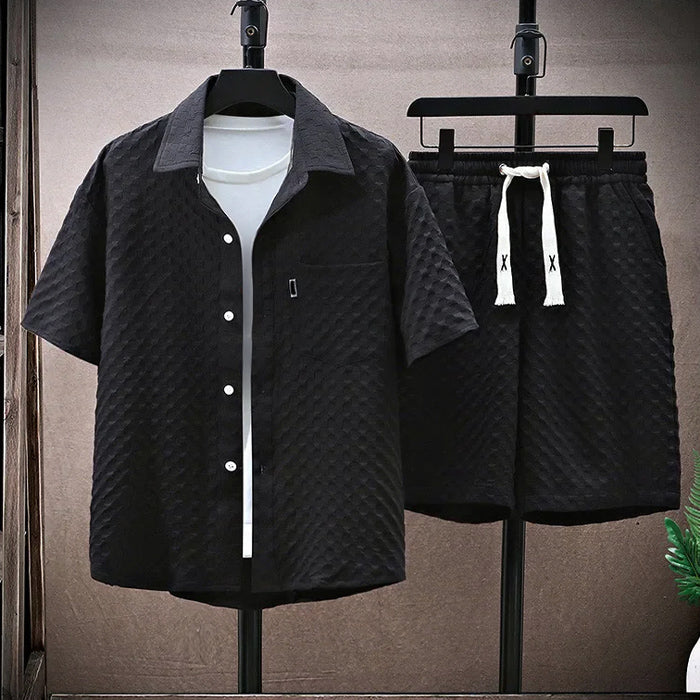 Bryan - Men’s Modern Geometric Jacquard Two-Piece Set