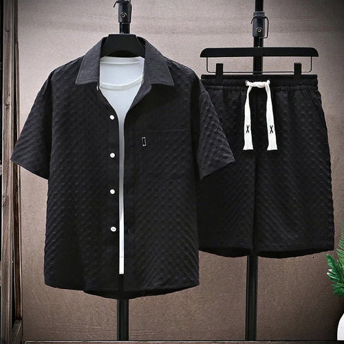 Bryan - Men’s Modern Geometric Jacquard Two-Piece Set