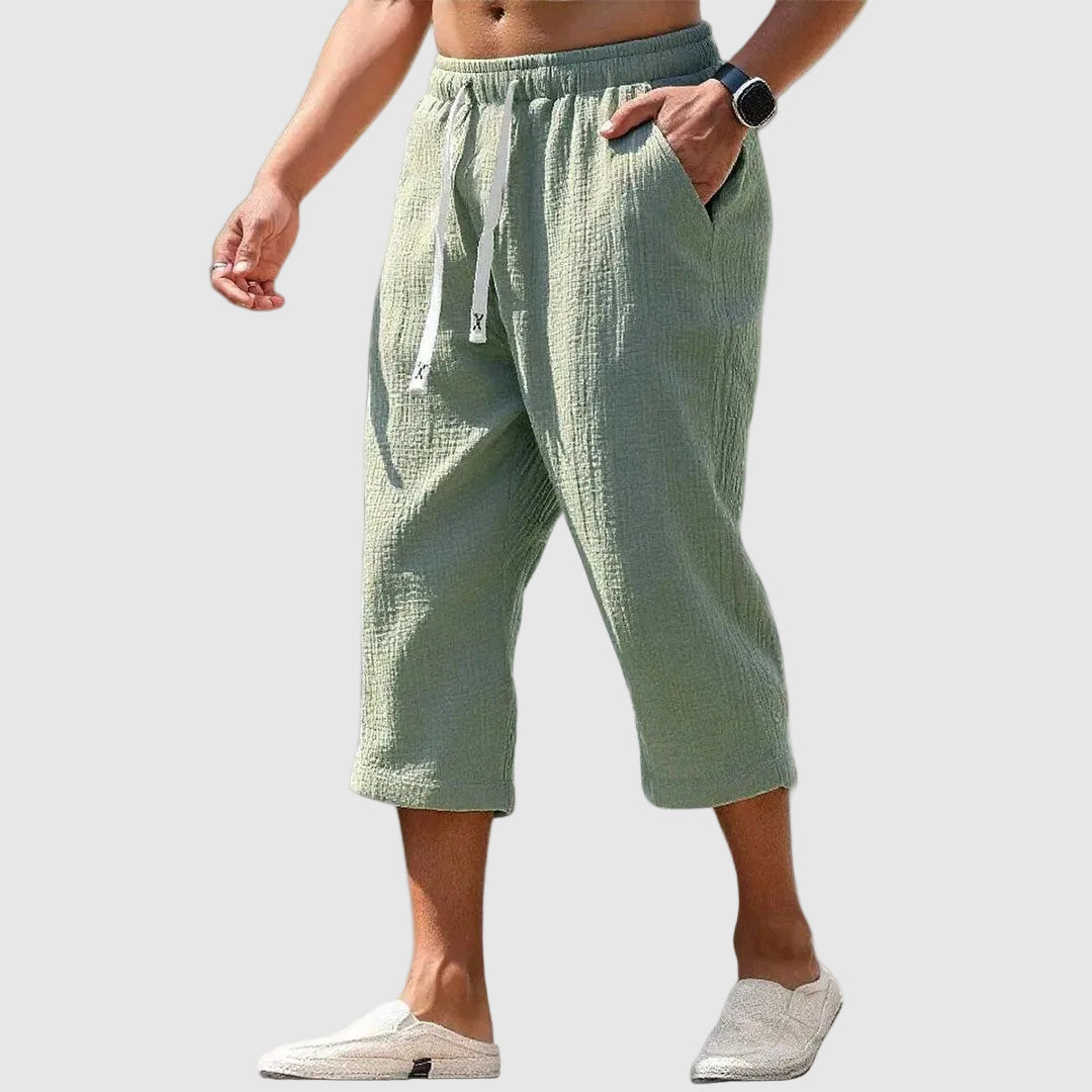 Caleb - Men's Drawstring Cropped Lounge Pants