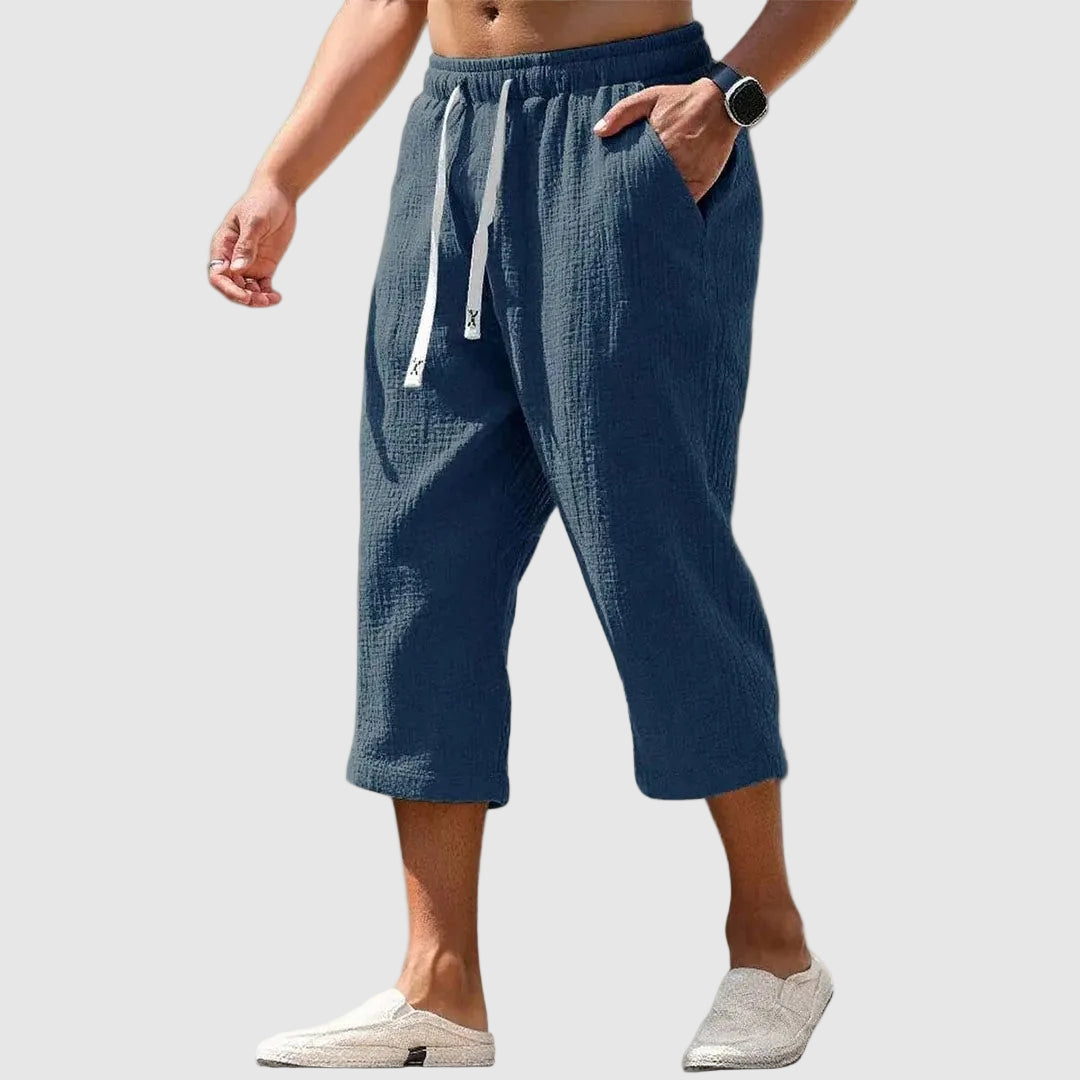 Caleb - Men's Drawstring Cropped Lounge Pants