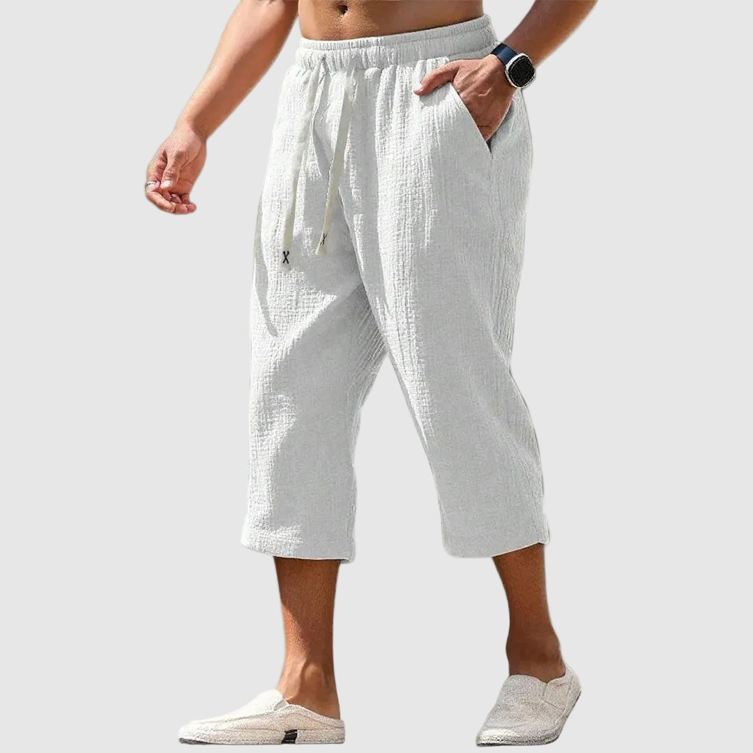 Caleb - Men's Drawstring Cropped Lounge Pants