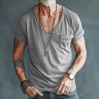 Caleb - Men’s Deep V Neck Short Sleeve Pocket T-Shirt