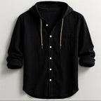 Calvin - Men’s Casual Cotton Hooded Button-Up Shirt
