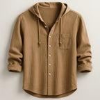 Calvin - Men’s Casual Cotton Hooded Button-Up Shirt