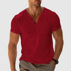 Calvin - Men’s Slim Fit V-Neck Henley Shirt