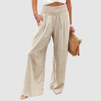 Carla - Women’s Casual Pleated Wide-Leg Pants