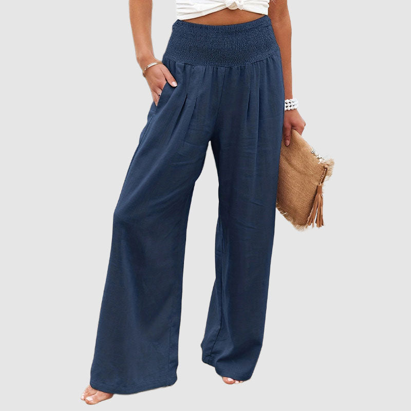 Carla - Women’s Casual Pleated Wide-Leg Pants