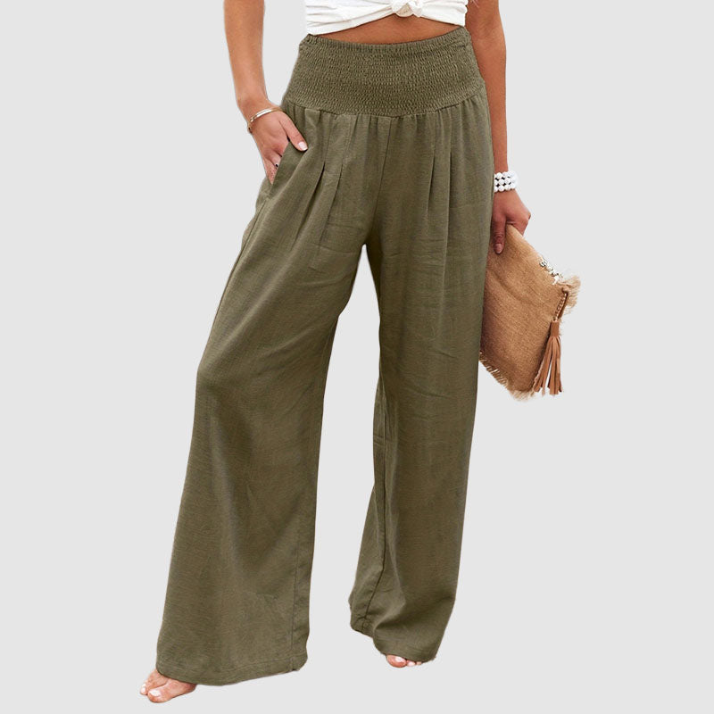 Carla - Women’s Casual Pleated Wide-Leg Pants