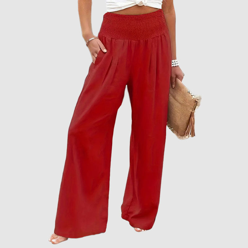 Carla - Women’s Casual Pleated Wide-Leg Pants