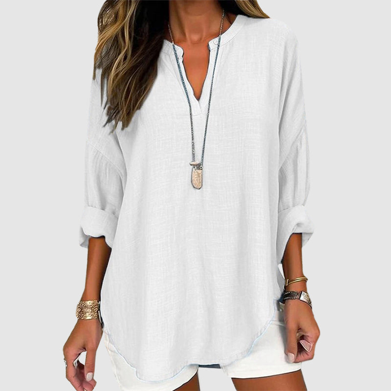 Carmen - Women’s Lightweight V-Neck Tunic Blouse