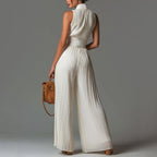 Celeste - Women’s Pleated Wide Leg Jumpsuit