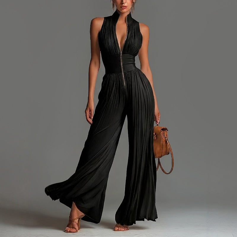 Celeste - Women’s Pleated Wide Leg Jumpsuit