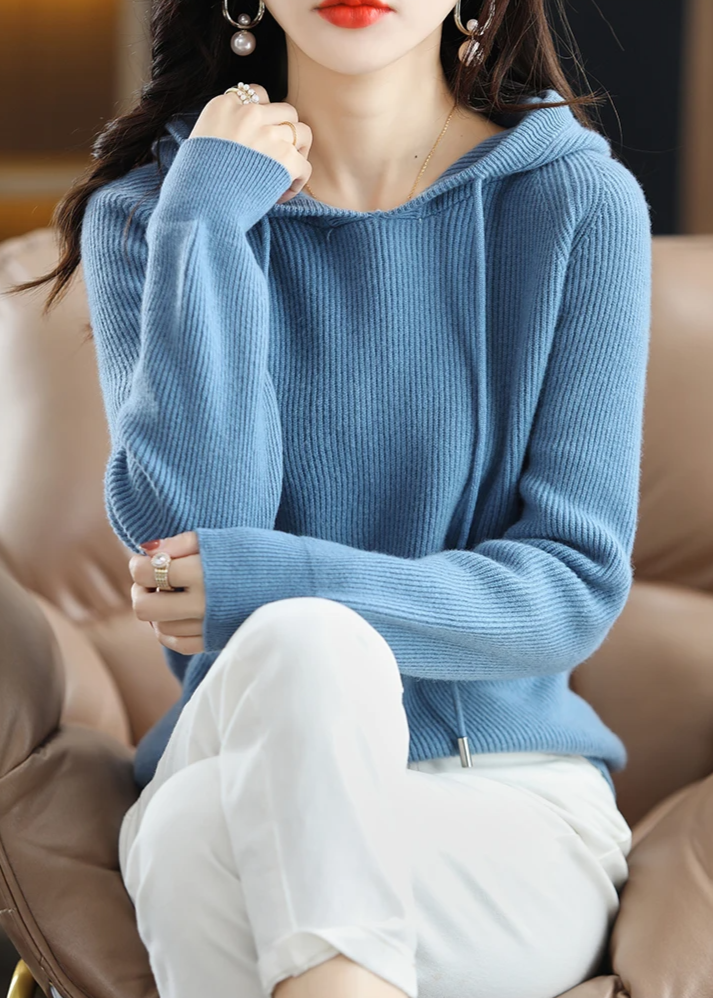 Celine - Women's Ribbed Cashmere-Blend Hoodie