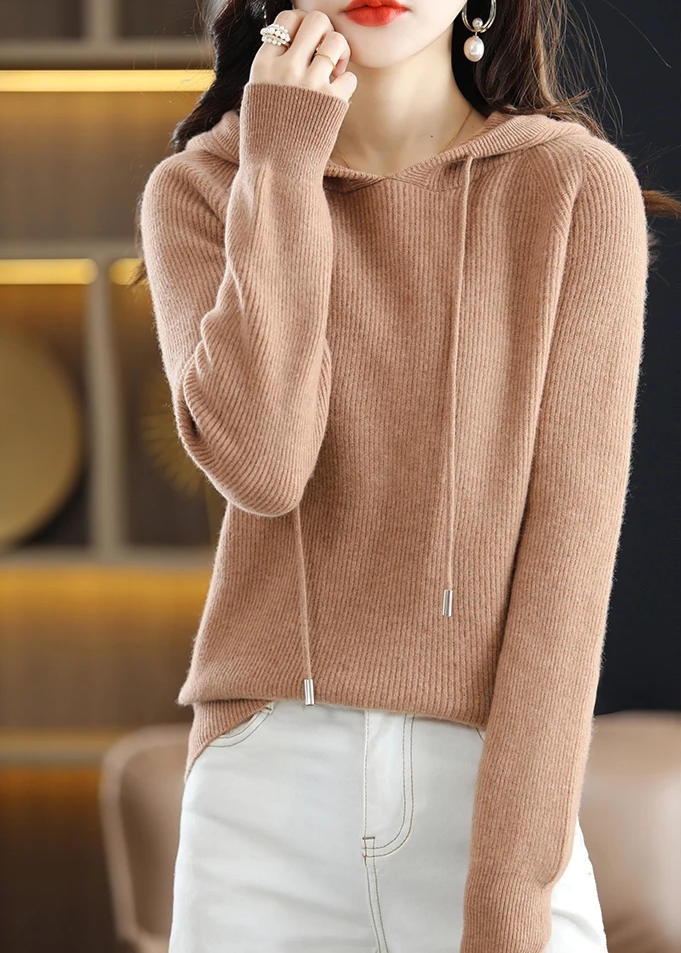 Celine - Women's Ribbed Cashmere-Blend Hoodie