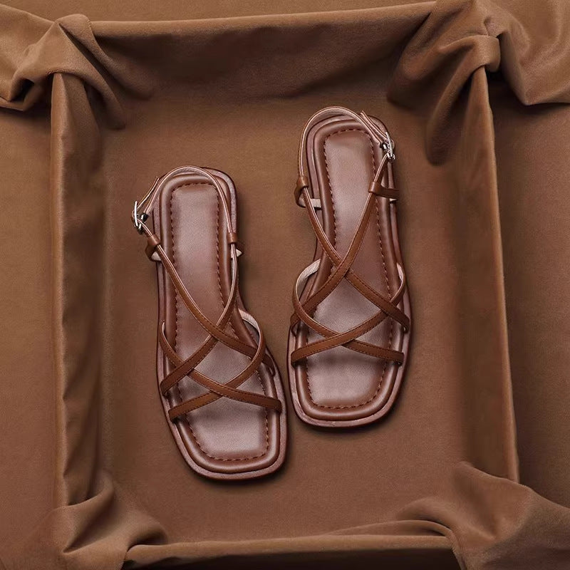 Clara - Women’s Casual Criss-Cross Flat Sandals