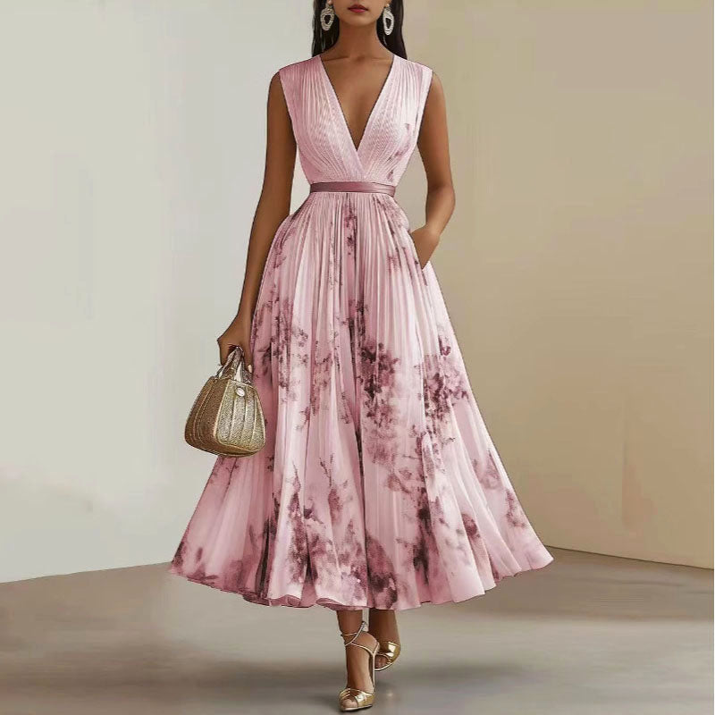 Isabella - Women’s Elegant V-Neck Floral Dress