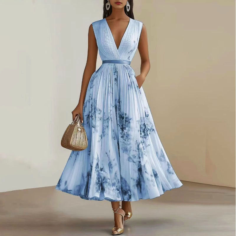 Isabella - Women’s Elegant V-Neck Floral Dress