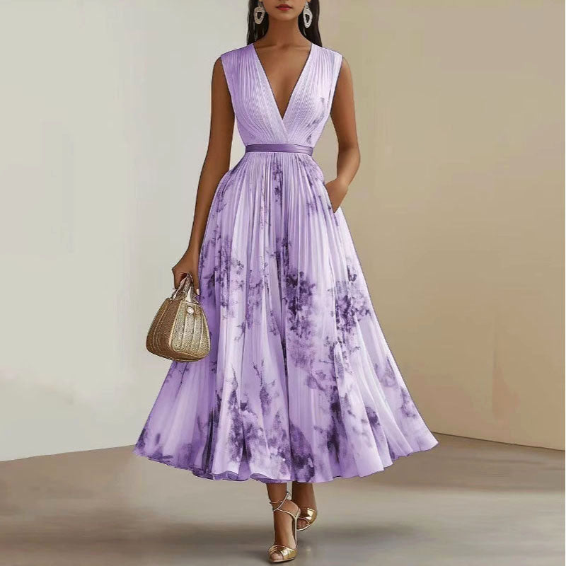 Isabella - Women’s Elegant V-Neck Floral Dress