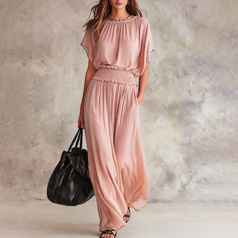 Dakota - Women's Flowing Smocked Waist Maxi Dress