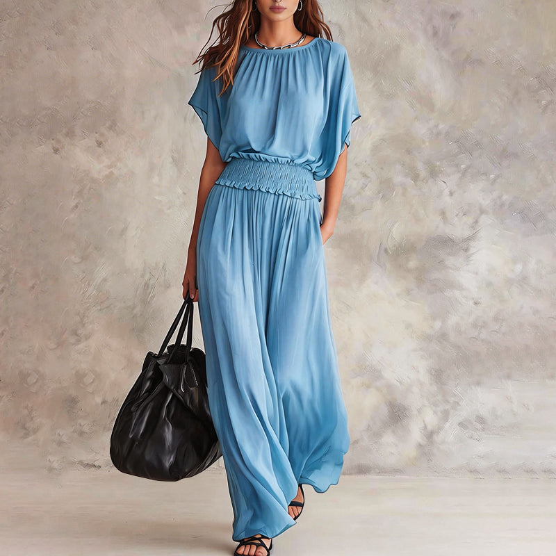 Dakota - Women's Flowing Smocked Waist Maxi Dress
