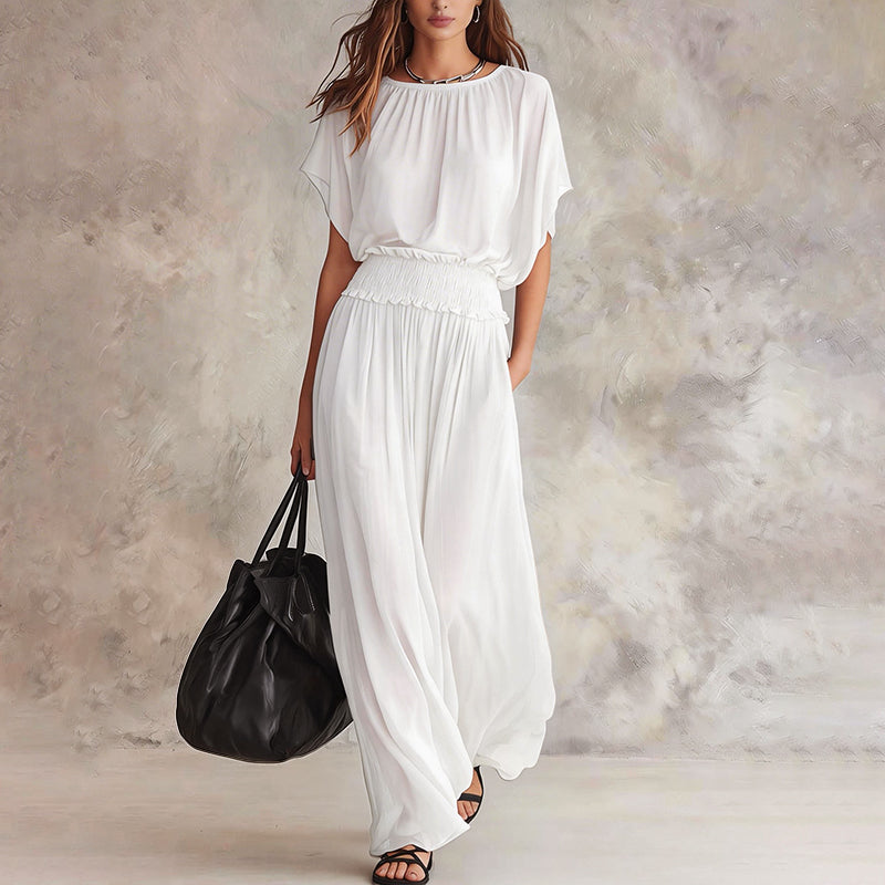 Dakota - Women's Flowing Smocked Waist Maxi Dress