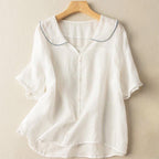 Danielle - Women’s Retro Style Scalloped Collar Button-Down