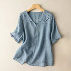 Danielle - Women’s Retro Style Scalloped Collar Button-Down