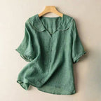 Danielle - Women’s Retro Style Scalloped Collar Button-Down