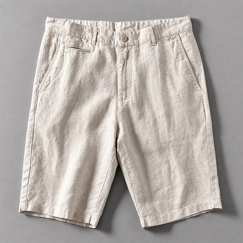 Dean - Men's Linen Button Closure Casual Shorts