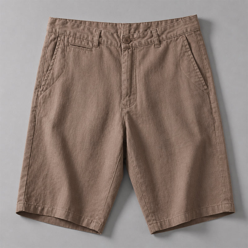 Dean - Men's Linen Button Closure Casual Shorts