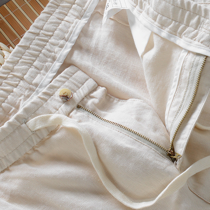 Dominic - Men's Linen Drawstring Pants