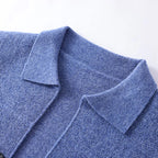 Dominik - Men's Collared Merino Wool Cardigan with Button Closure