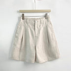 Drew - Women's Pleated Linen-Feel Tailored Shorts