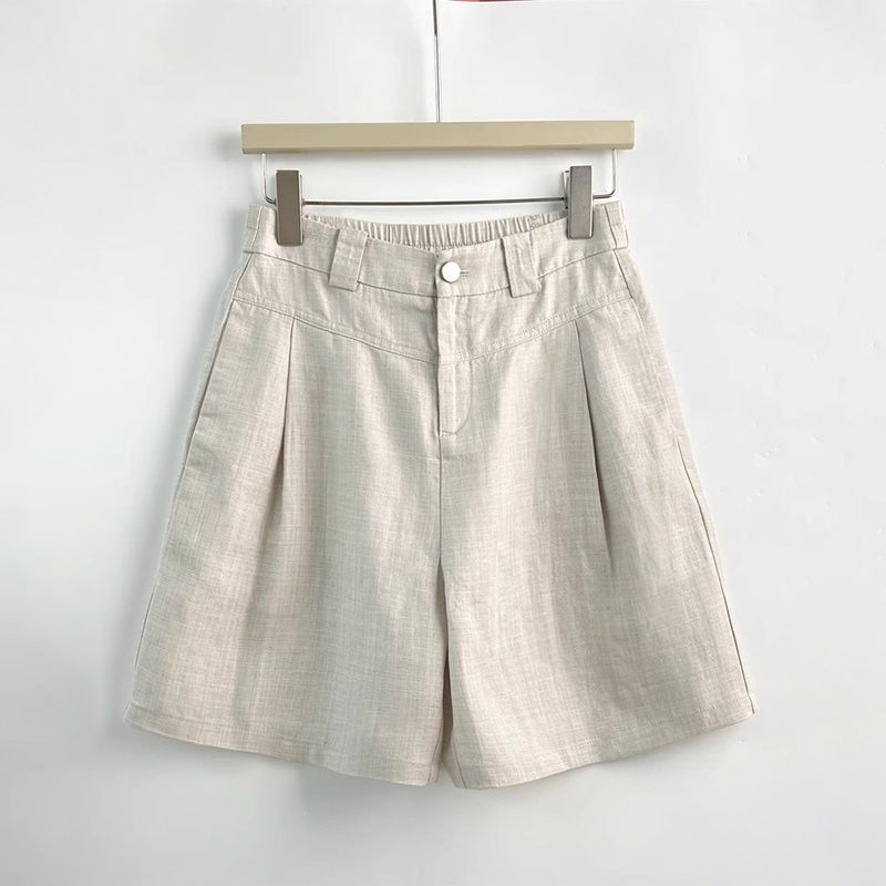 Drew - Women's Pleated Linen-Feel Tailored Shorts