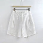 Drew - Women's Pleated Linen-Feel Tailored Shorts
