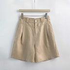 Drew - Women's Pleated Linen-Feel Tailored Shorts