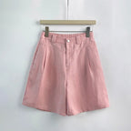 Drew - Women's Pleated Linen-Feel Tailored Shorts
