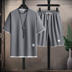 Dylan - Men’s Casual Ribbed T-Shirt and Shorts Set