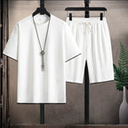 Dylan - Men’s Casual Ribbed T-Shirt and Shorts Set