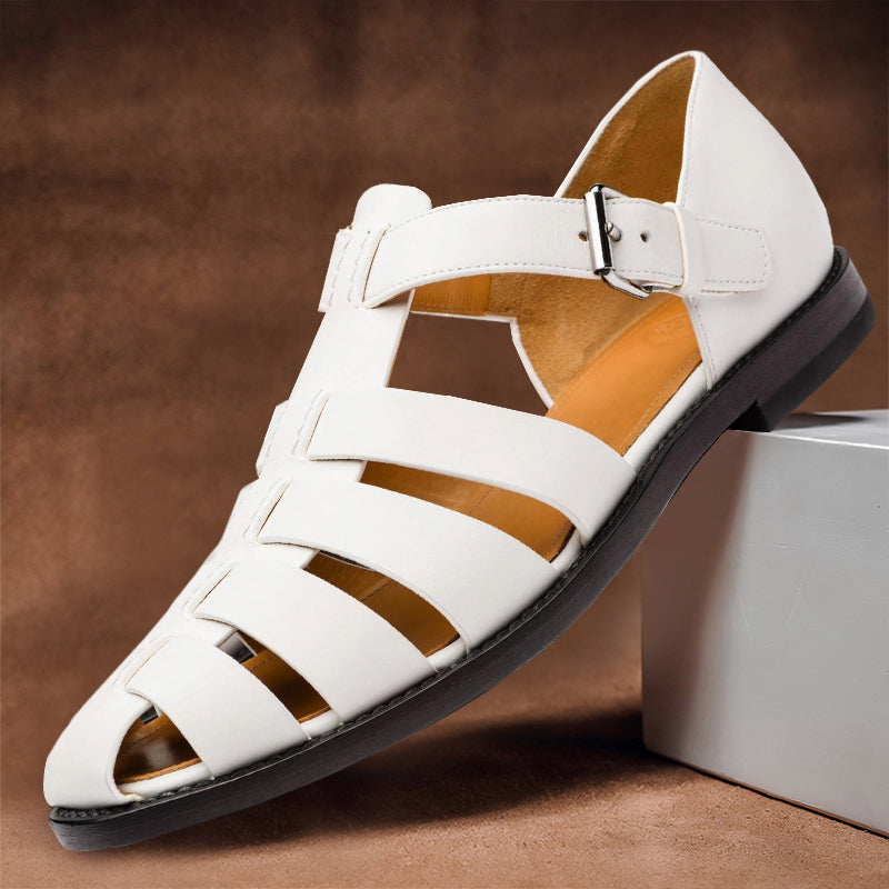Elias - Men’s Fisherman Leather T-Strap Sandals