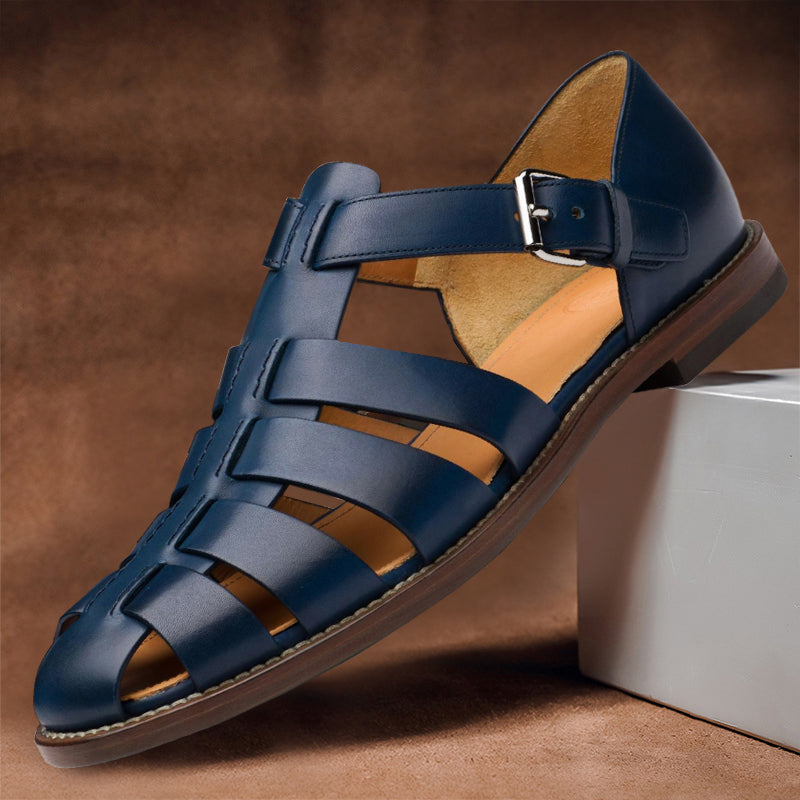 Elias - Men’s Fisherman Leather T-Strap Sandals